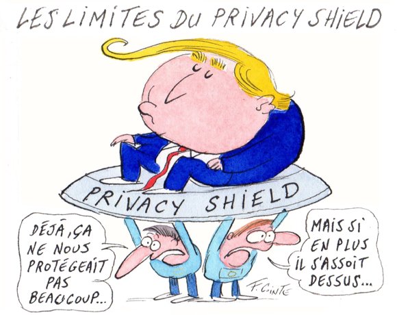 Dessin: Les députés européens appellent à suspendre le Privacy Shield
